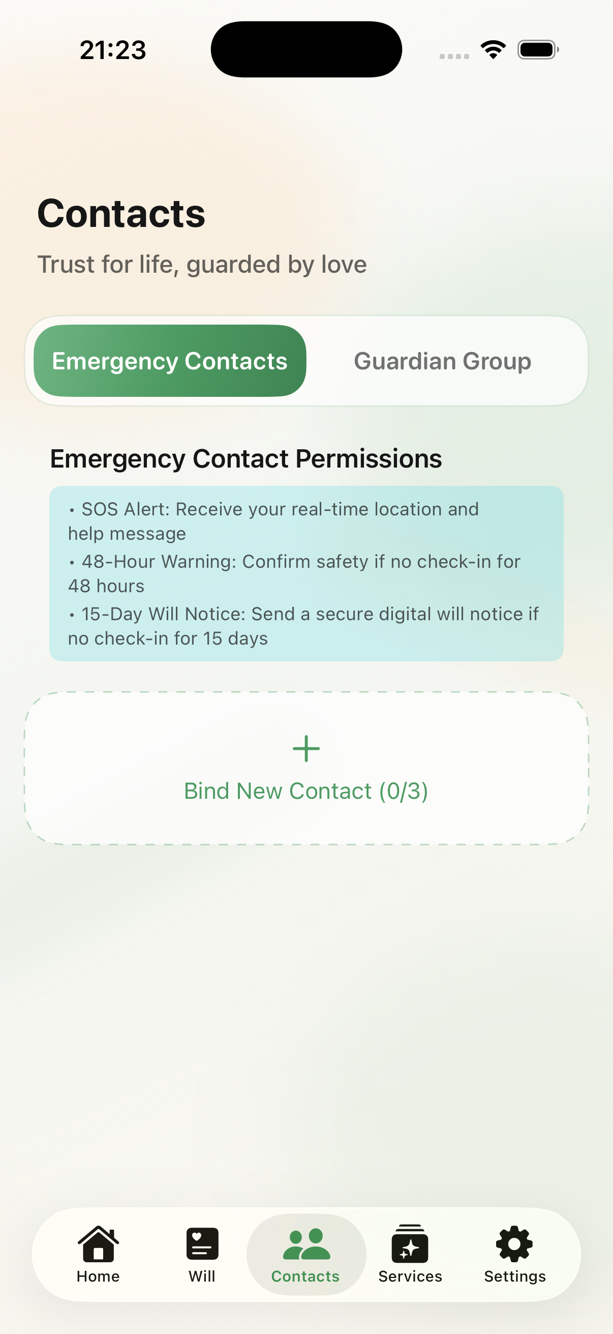 HaoLife English SOS emergency screen